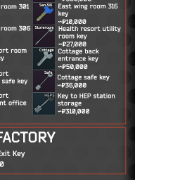Recommended Keys Map — Escape From Tarkov Interactive Map | GameMaps